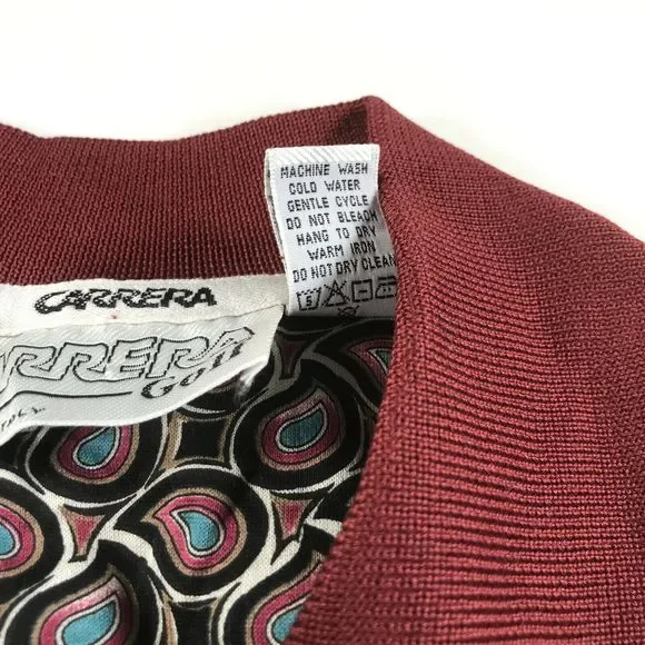 Vintage Carrera Golf Polo Shirt Mens Large Paisley All Over Print Red Blue